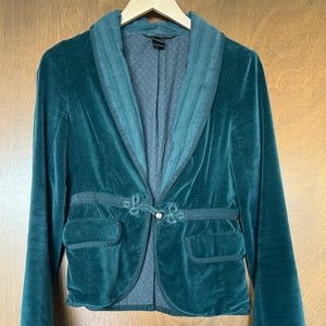 Vintage 00s Marc Jacobs Green Velveteen Blazer Jacket